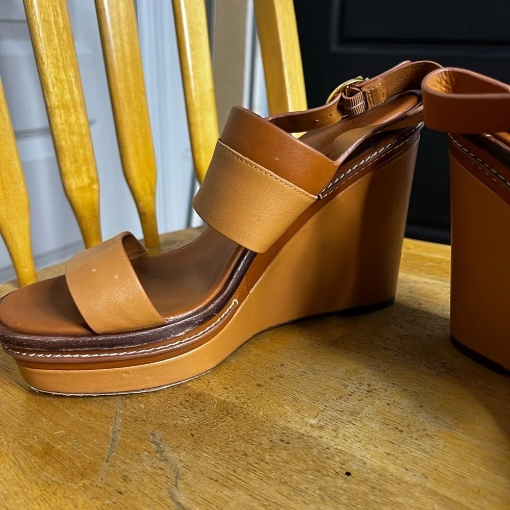 Tory Burch Selby Two Toned Wedge Sandals 9.5